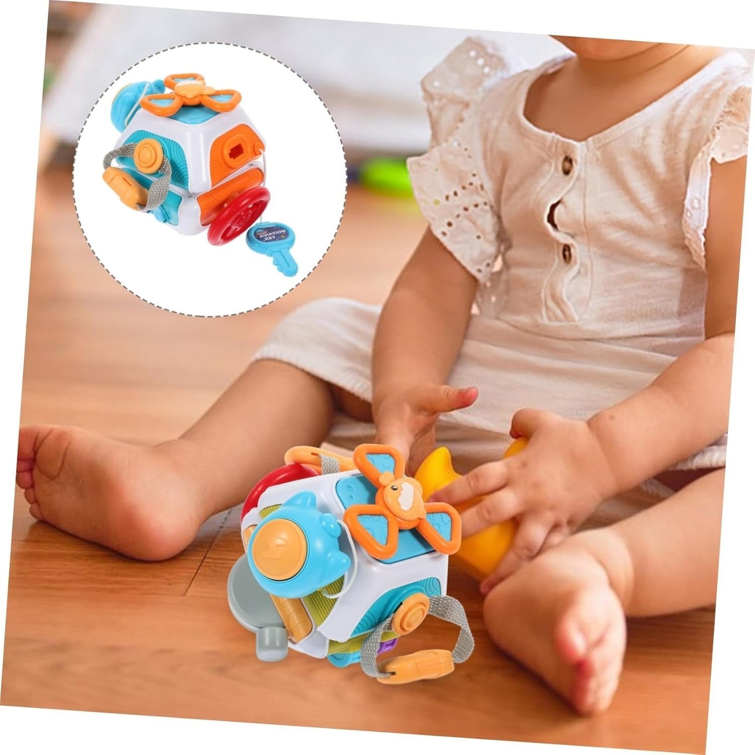 Montessori Busy Cube, Child-Friendly Wooden Sensory Toy, Fine Motor Skill Development, Safe for Ages 2+