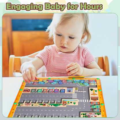 Montessori Magnetic Alphabet Maze Letter, Parking Lot Puzzles Game, Education Toy, Safe for Ages 2+