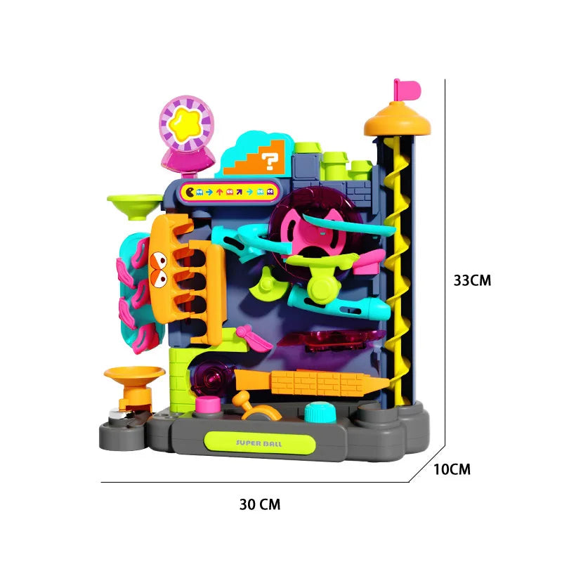 Montessori Rolling Ball Track Toy with Multi-Layer Maze and Interactive Challenges, Safe for Ages 3+
