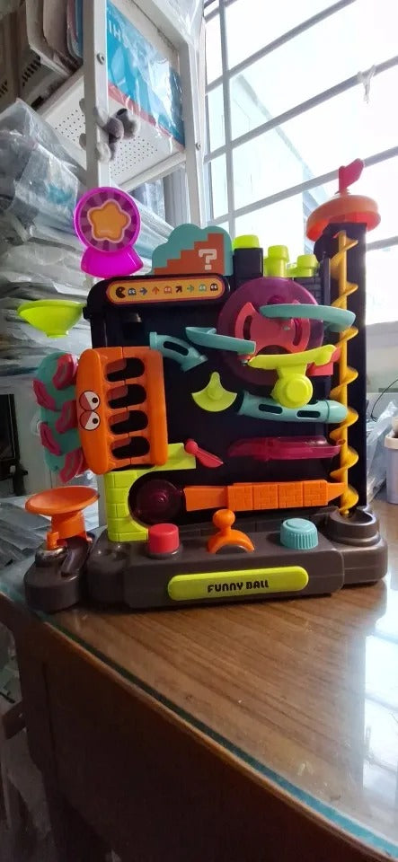 Montessori Rolling Ball Track Toy with Multi-Layer Maze and Interactive Challenges, Safe for Ages 3+