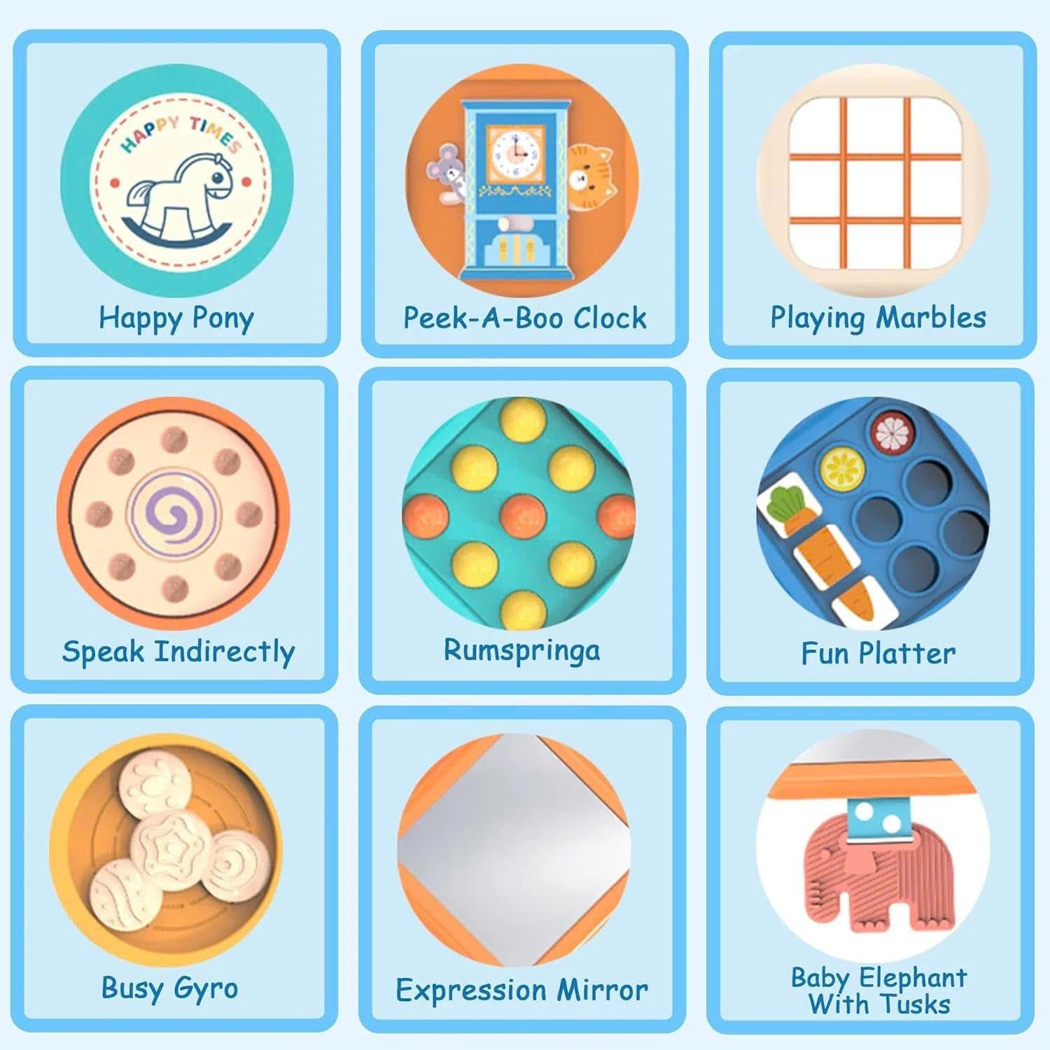 Montessori Sensory Busy Cube Toy with Fine Motor Skill Support, Foldable and Portable, Safe for Ages 1+