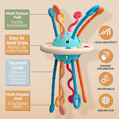 Montessori Sensory Toy with Unique UFO Design, Multi-functional Play, and Safe for Ages 6+ Months