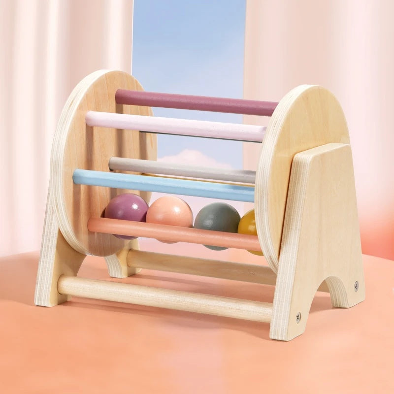 Montessori Wooden Ball Tracker Toy with Color and Shape Recognition, Fine Motor Skill Development, Safe for Months 7+