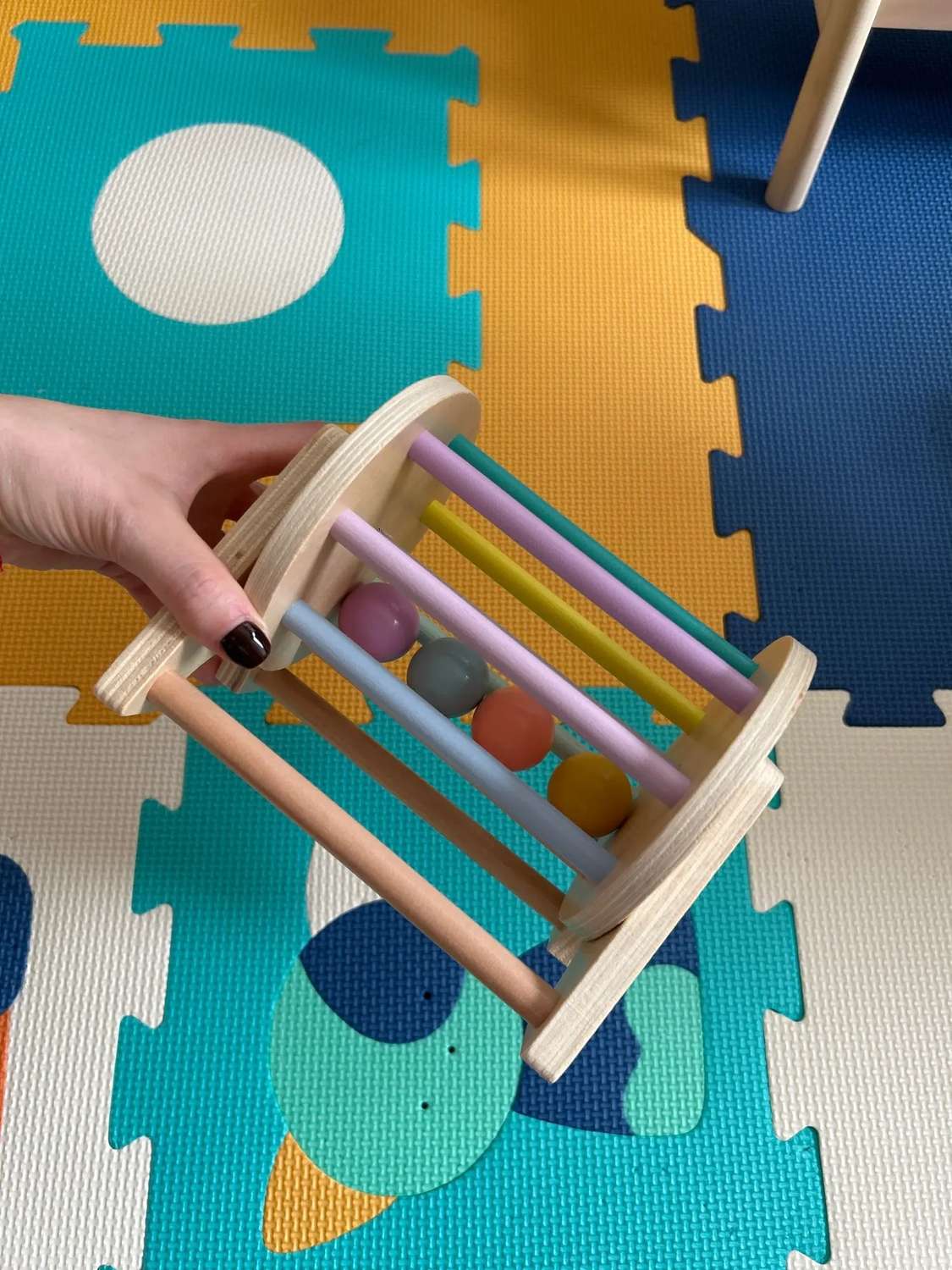 Montessori Wooden Ball Tracker Toy with Color and Shape Recognition, Fine Motor Skill Development, Safe for Months 7+