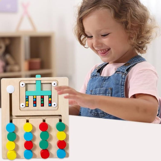 Montessori Wooden Color Matching Puzzle Toy, Logic and Thinking Training, Hand Eye Coordination, Safe for Ages 3+