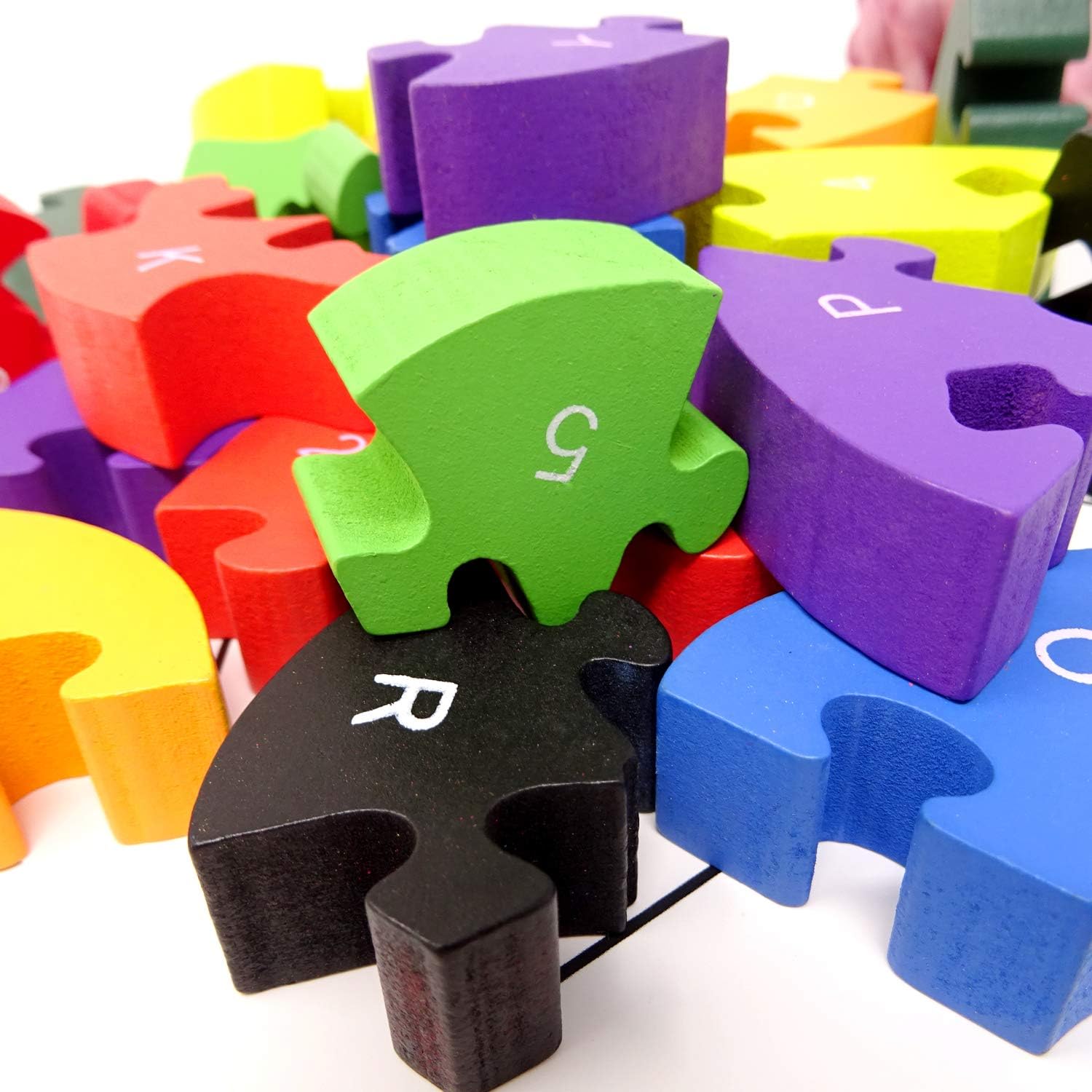 Montessori Wooden Snake Puzzle, Alphabet A–Z and Numbers 1–26 Learning Toy, Safe for Kids Ages 3+