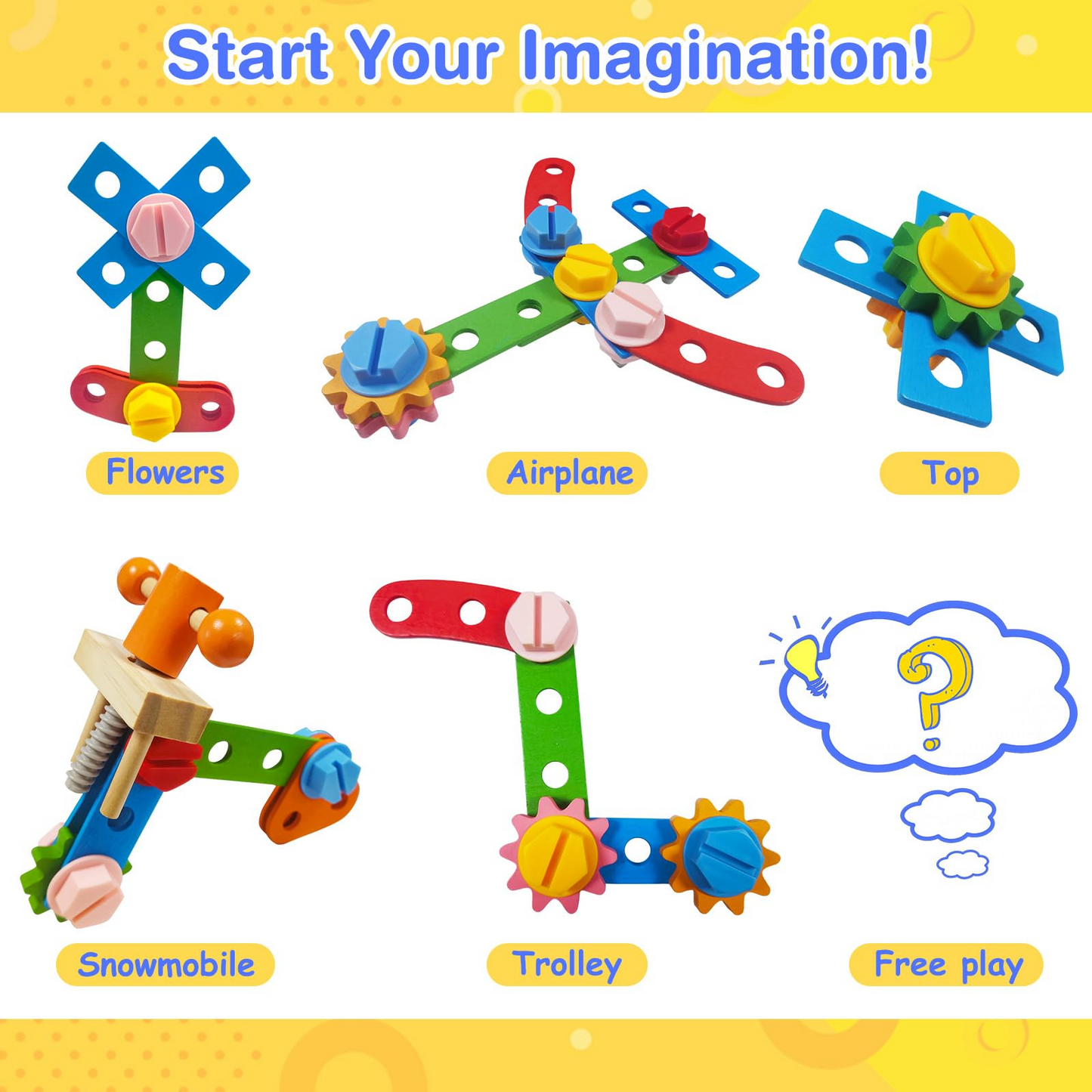 Montessori Wooden Tool Bench Toy Set, Construction Role Play Game, Safe for Ages 3+