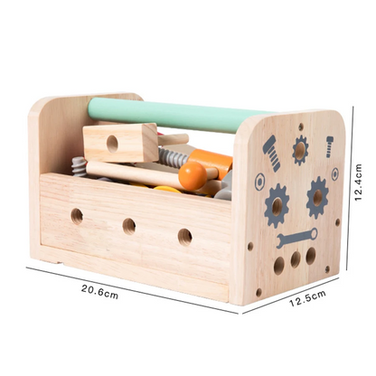 Montessori Wooden Tool Bench Toy Set, Construction Role Play Game, Safe for Ages 3+