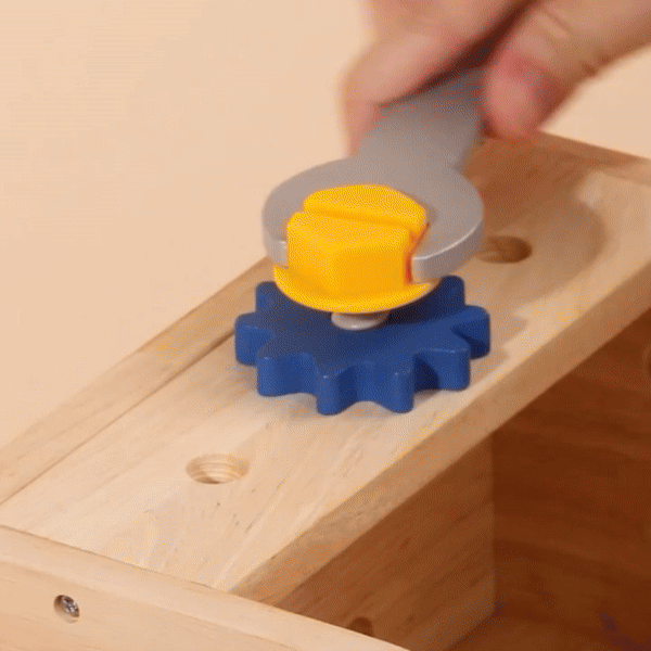 Montessori Wooden Tool Bench Toy Set, Construction Role Play Game, Safe for Ages 3+