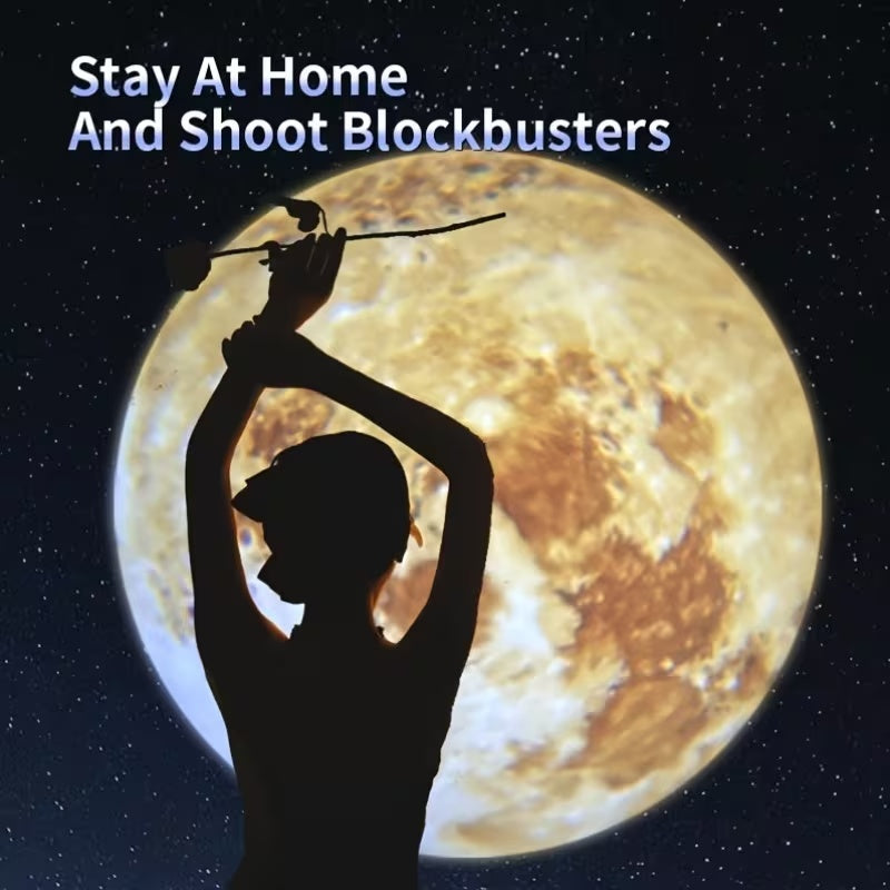 Moon Projection Lamp USB, 3 Colors, Non-Fade, Adjustable Brightness, Creates Ambient Decor.