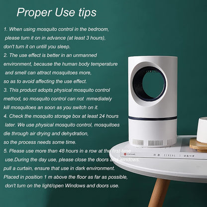 Mosquito and Flying Pest Trap with Heat & Breath Simulation, 360° 15m Coverage, USB-Powered 5W