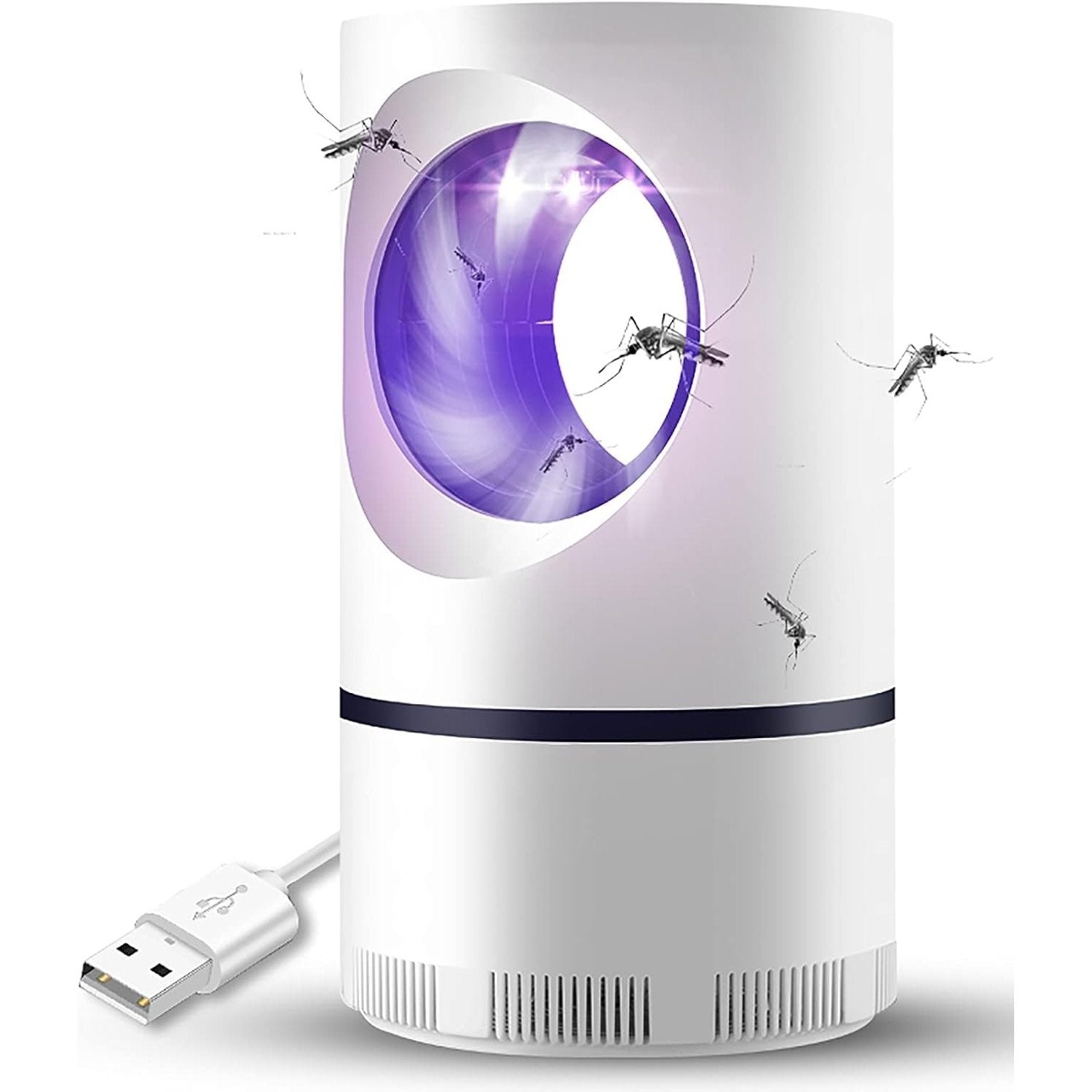 Mosquito and Flying Pest Trap with Heat & Breath Simulation, 360° 15m Coverage, USB-Powered 5W