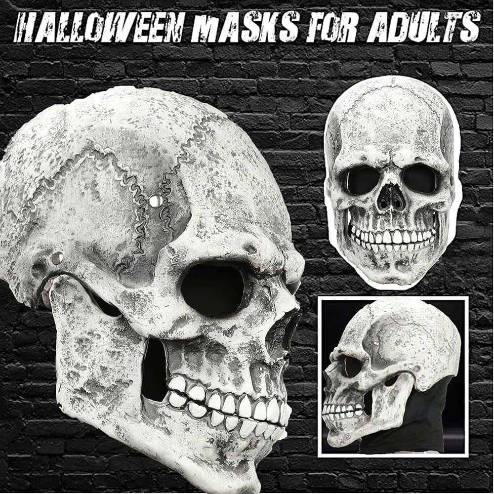 Movable Jaw Skull Mask for Halloween Party, Safe Material, Compact and Easy to Carry