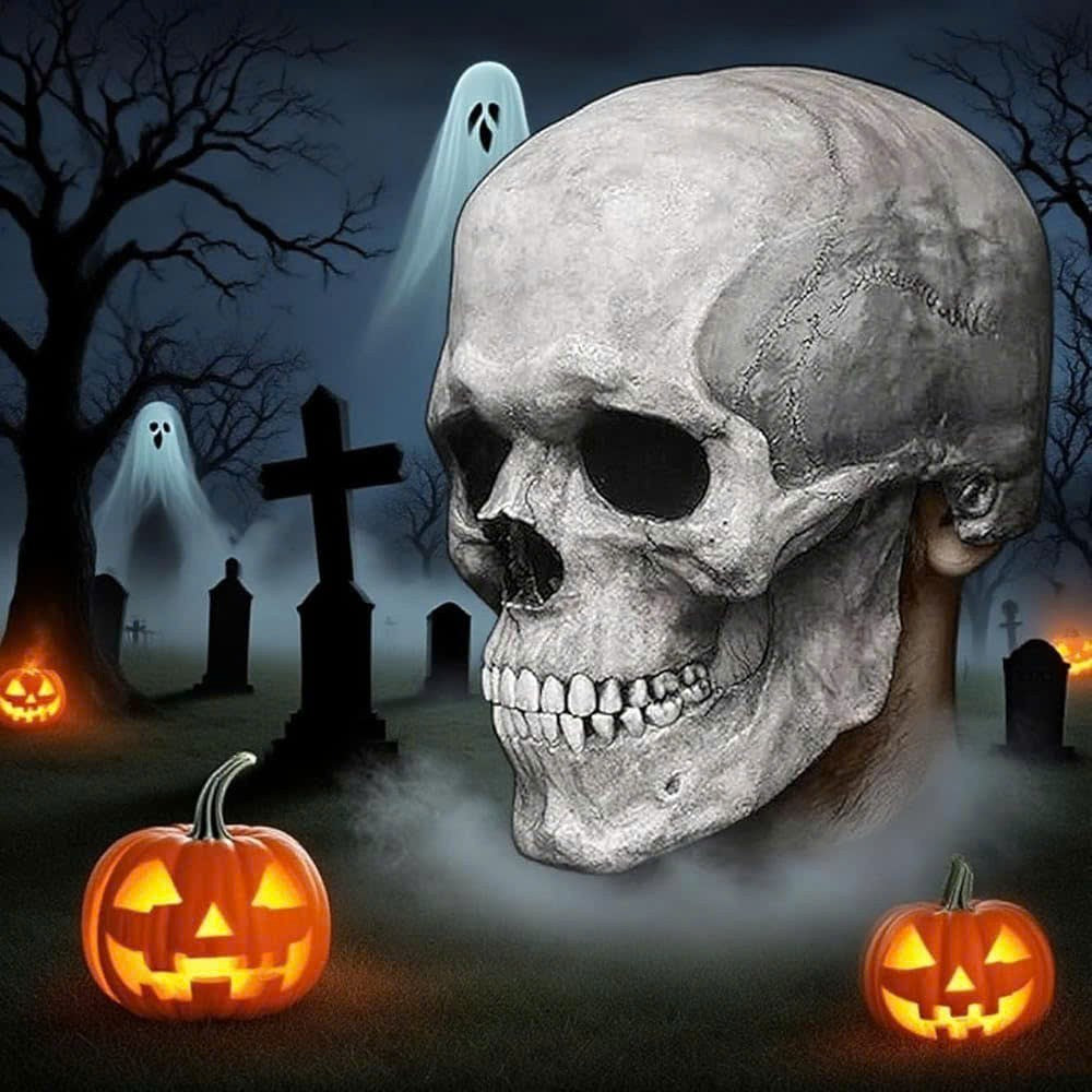 Movable Jaw Skull Mask for Halloween Party, Safe Material, Compact and Easy to Carry