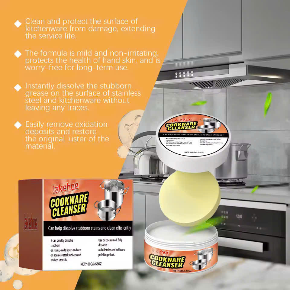 Multi-Purpose Cookware Cleaning Paste – Removes Rust, Grease, Restores Shine, Safe Ingredients, Odor-Free and Easy to Use
