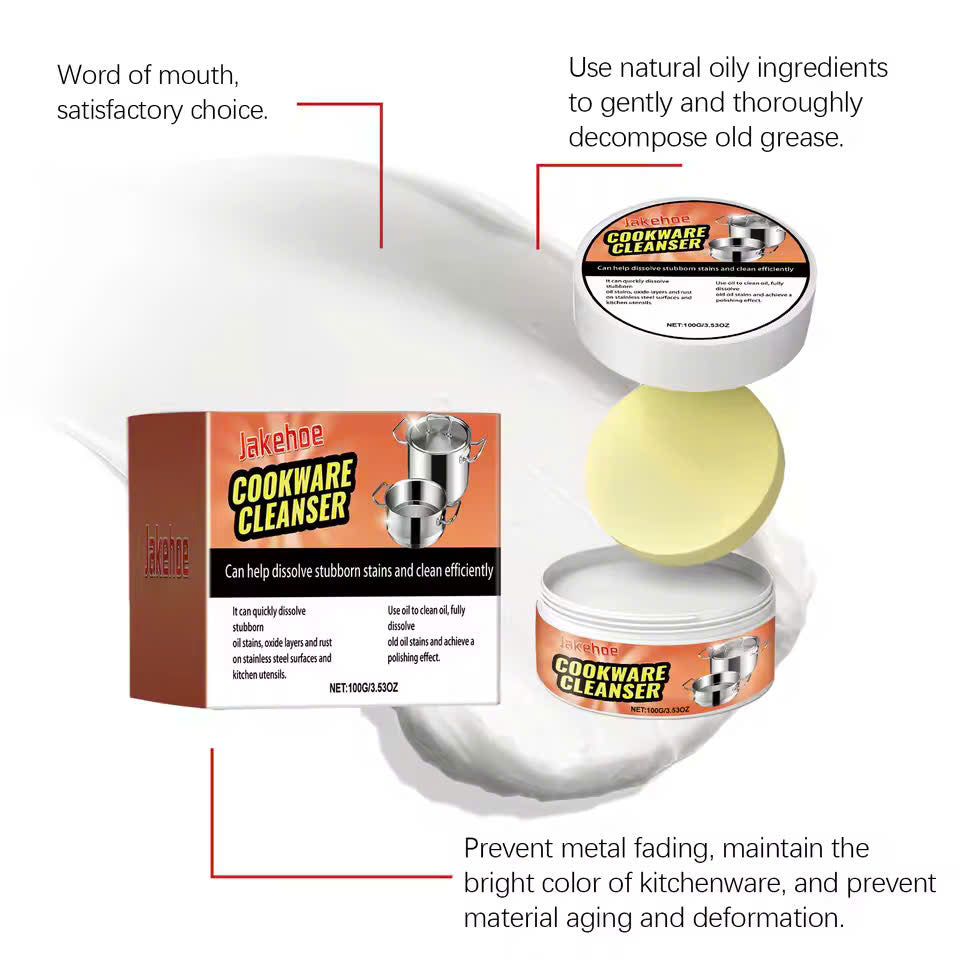 Multi-Purpose Cookware Cleaning Paste – Removes Rust, Grease, Restores Shine, Safe Ingredients, Odor-Free and Easy to Use