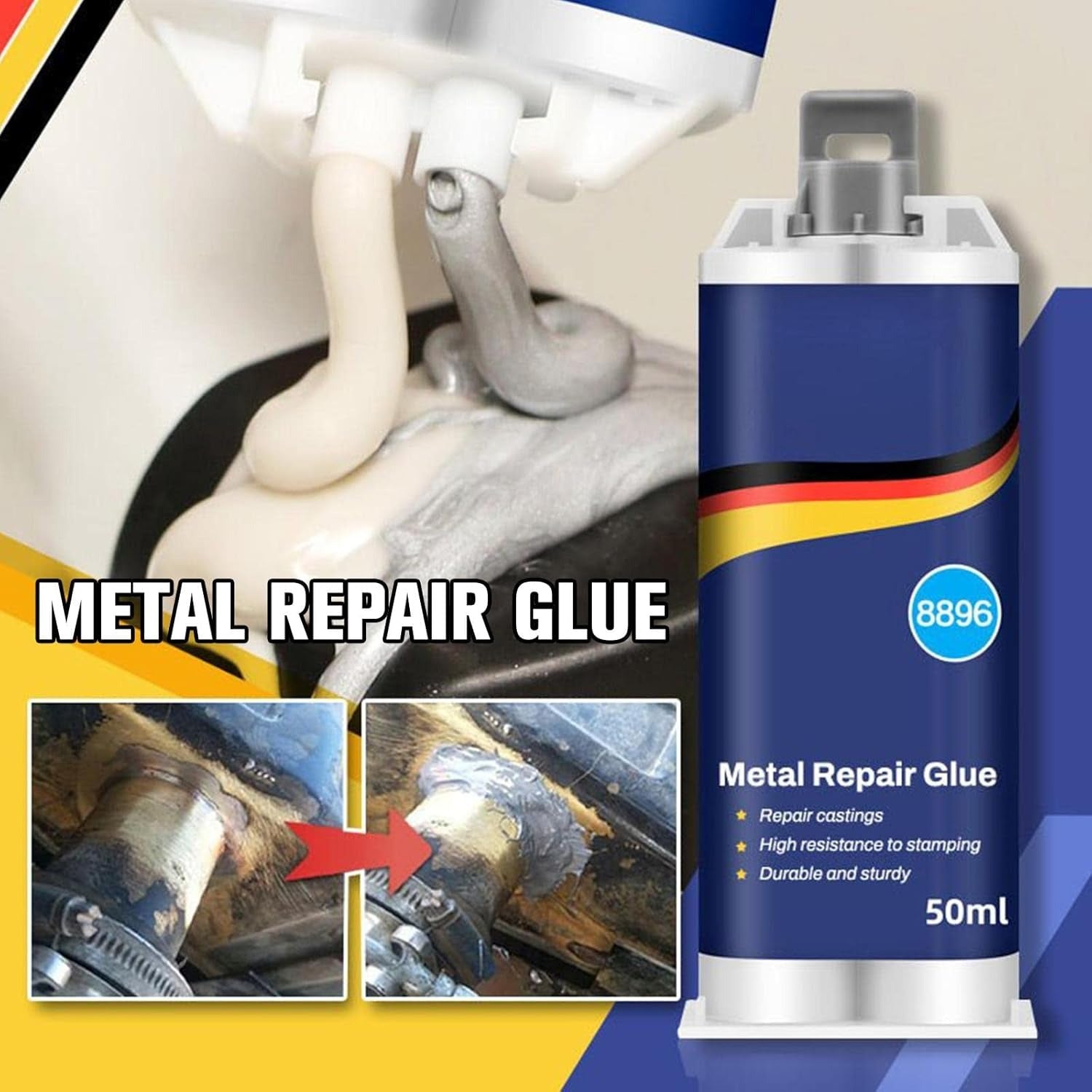 Multi-Purpose Super Glue - For Metal Repair, Leak Sealing, High Temperature & Waterproof Bonding