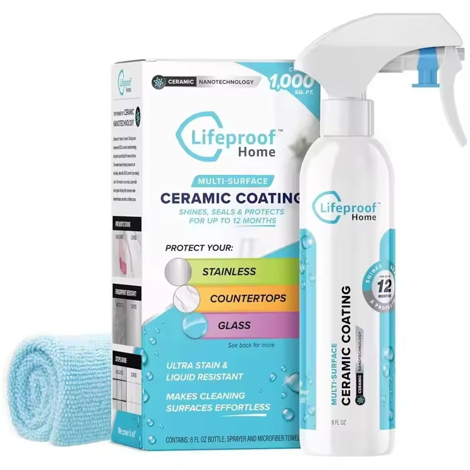 Multi-Surface Ceramic Coating Spray with Ultra Hydrophobic Protection, Stain & Water-Resistant, Long-Lasting