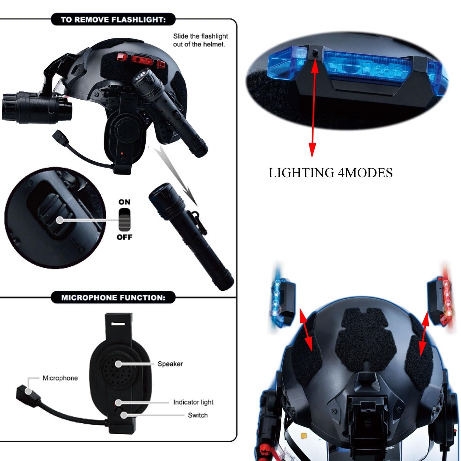 Multifunctional Tactical Helmet Children's Model Outdoor Set with Binoculars, Flashlight, High-Definition Telescope