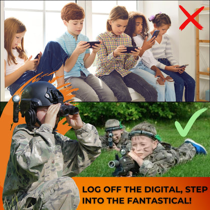Multifunctional Tactical Helmet Children's Model Outdoor Set with Binoculars, Flashlight, High-Definition Telescope