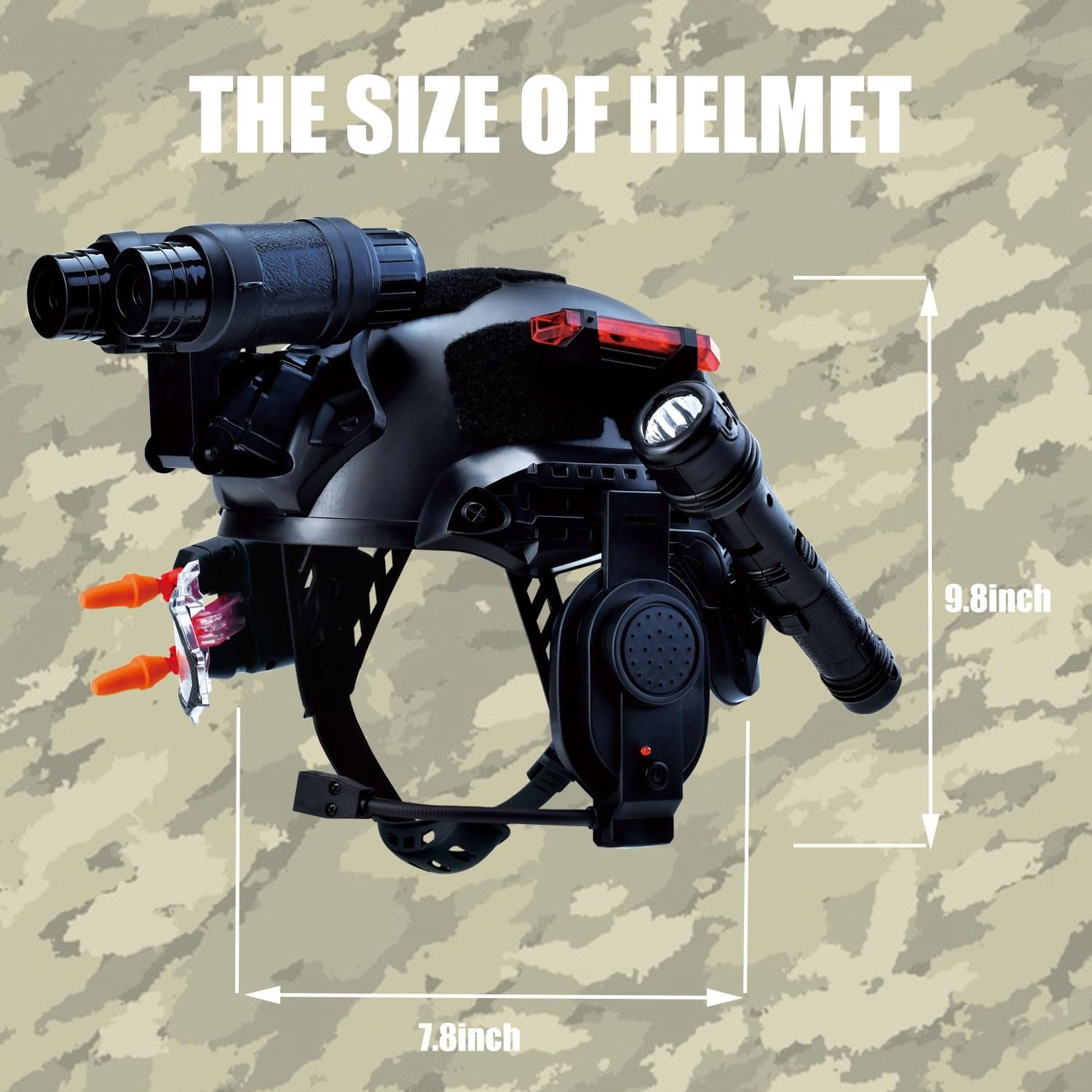 Multifunctional Tactical Helmet Children's Model Outdoor Set with Binoculars, Flashlight, High-Definition Telescope