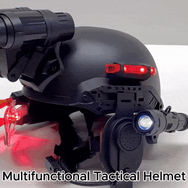 Multifunctional Tactical Helmet Children's Model Outdoor Set with Binoculars, Flashlight, High-Definition Telescope