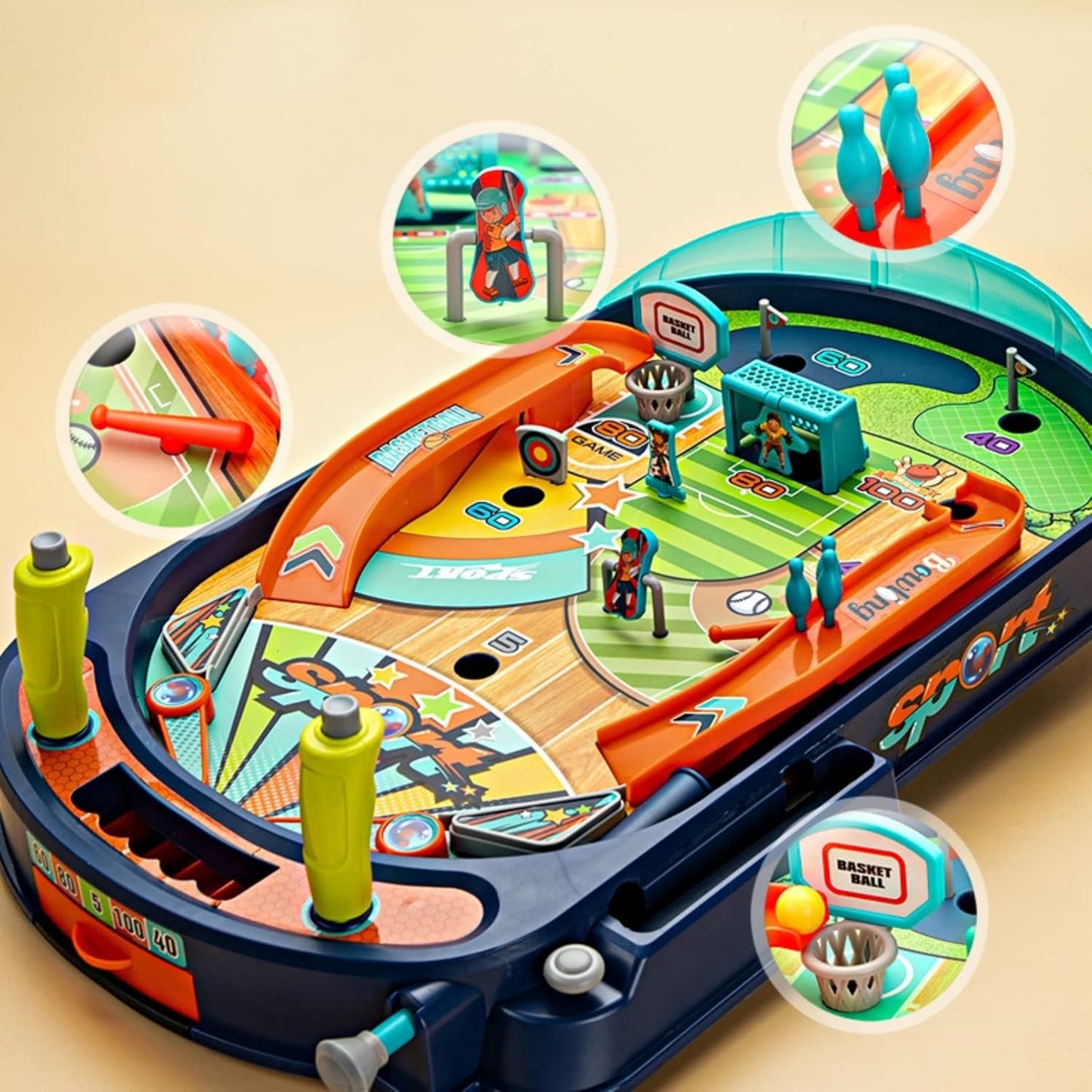 Multiplayer Pinball Toy with Electric Score Tracker, Diverse Obstacles, Smart Launching, Safe for Ages 7+