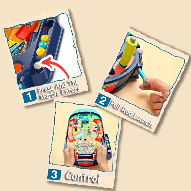 Multiplayer Pinball Toy with Electric Score Tracker, Diverse Obstacles, Smart Launching, Safe for Ages 7+