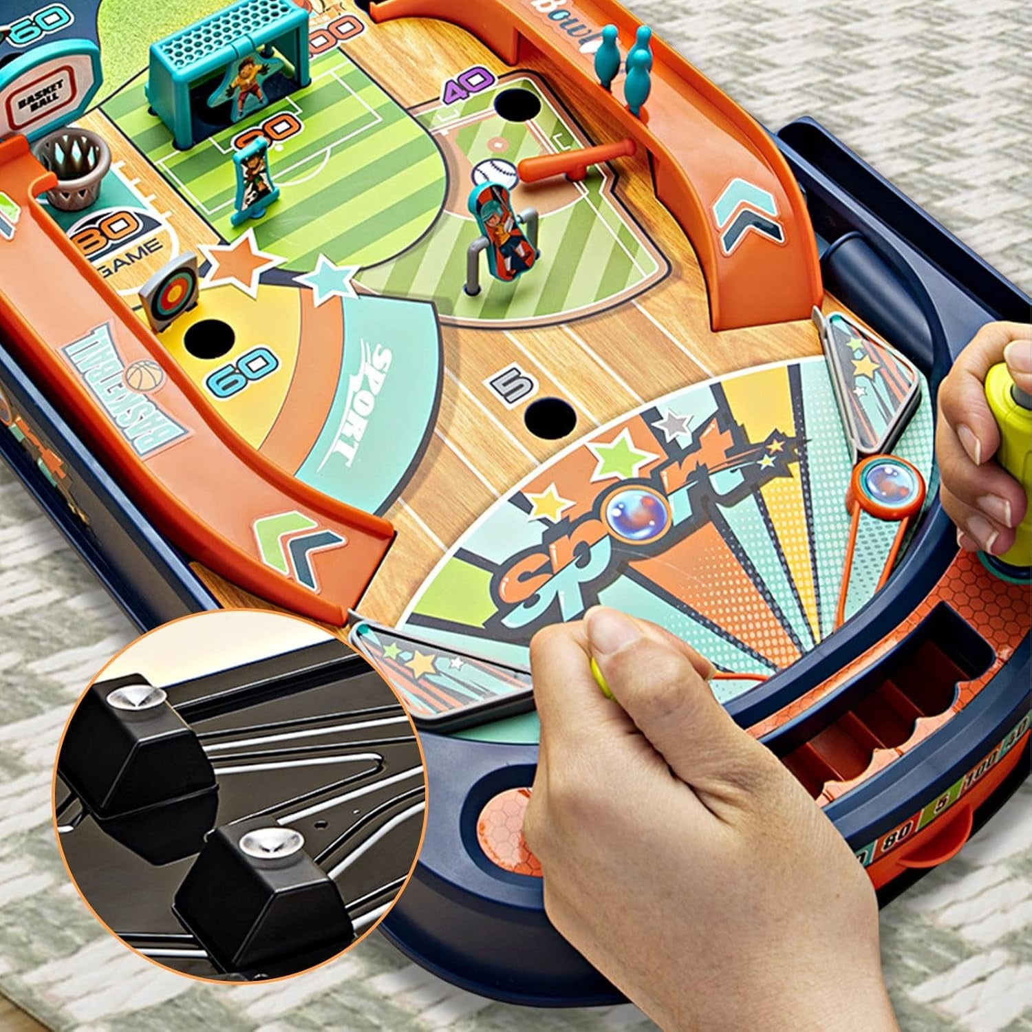 Multiplayer Pinball Toy with Electric Score Tracker, Diverse Obstacles, Smart Launching, Safe for Ages 7+