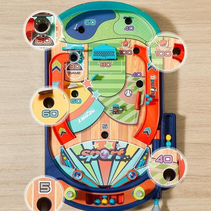 Multiplayer Pinball Toy with Electric Score Tracker, Diverse Obstacles, Smart Launching, Safe for Ages 7+
