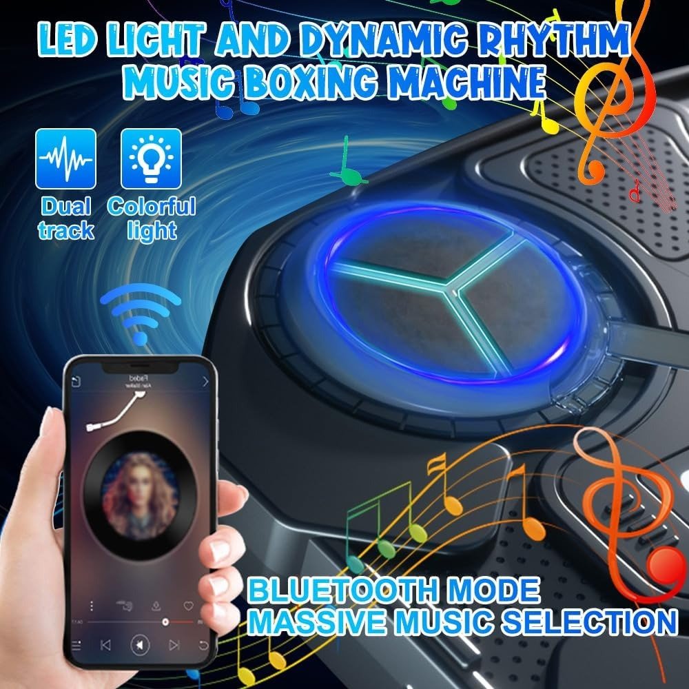Musical Boxing Target with Bluetooth Music, LED Beat Effects, 3 Training Speeds, USB Rechargeable