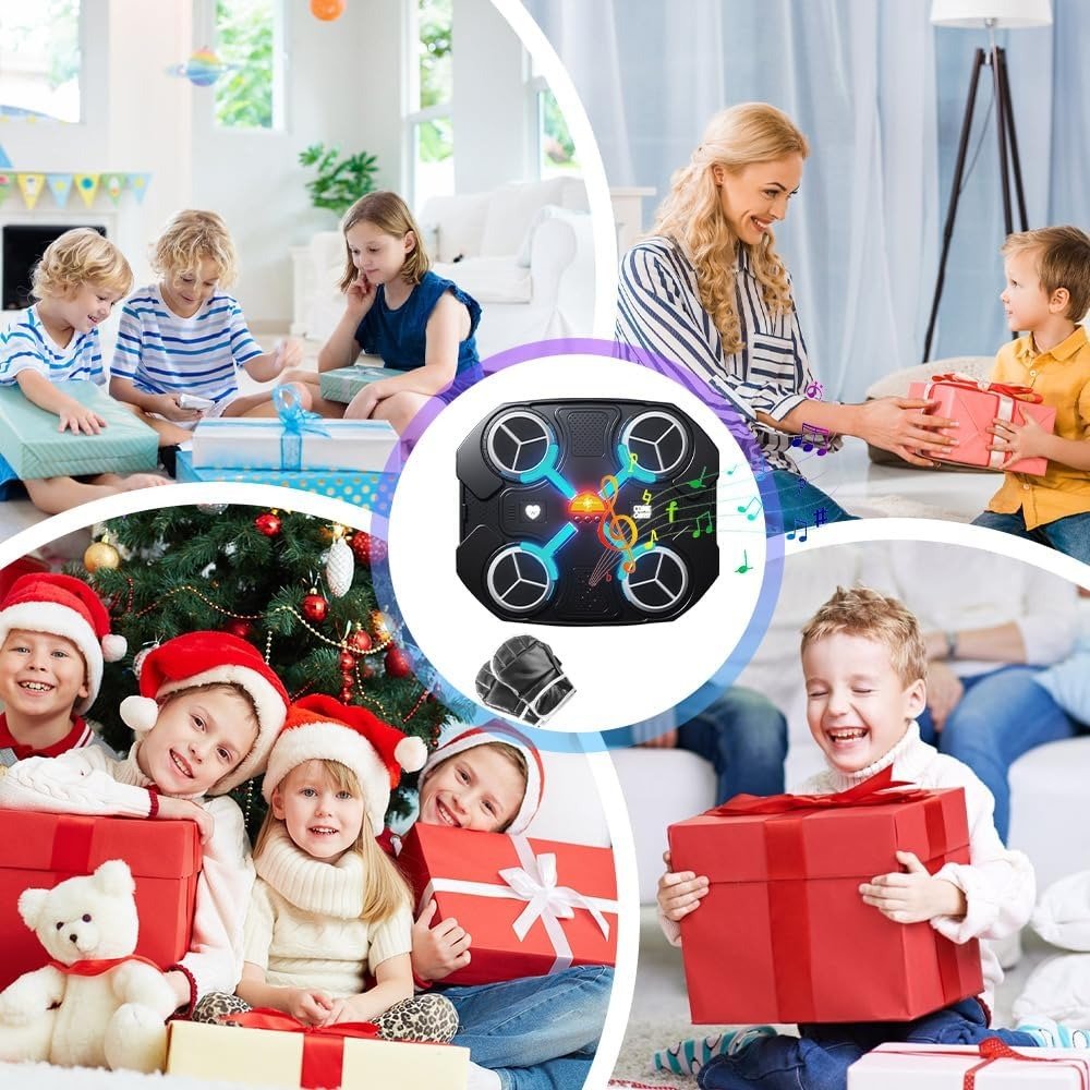 Musical Boxing Target with Bluetooth Music, LED Beat Effects, 3 Training Speeds, USB Rechargeable