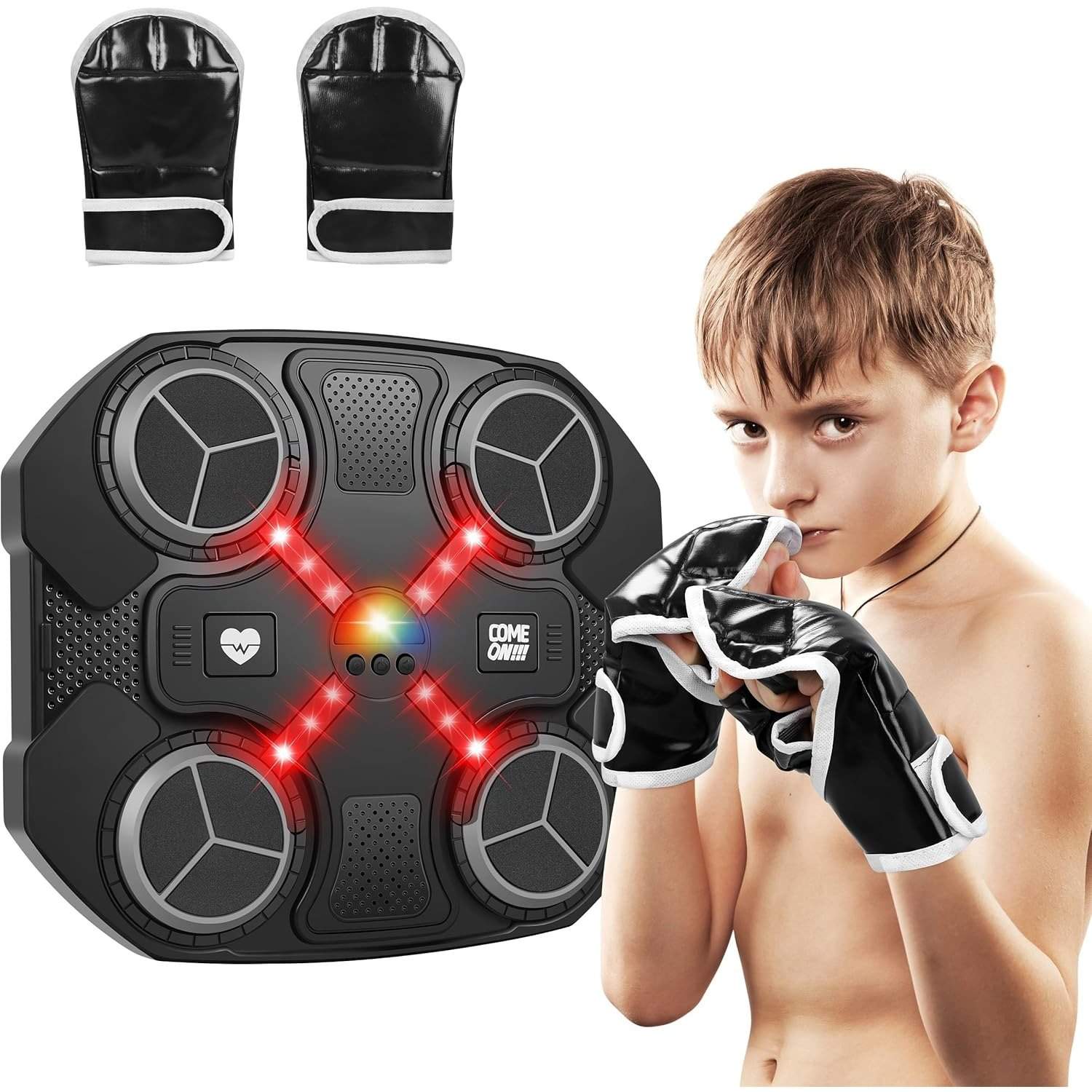 Musical Boxing Target with Bluetooth Music, LED Beat Effects, 3 Training Speeds, USB Rechargeable