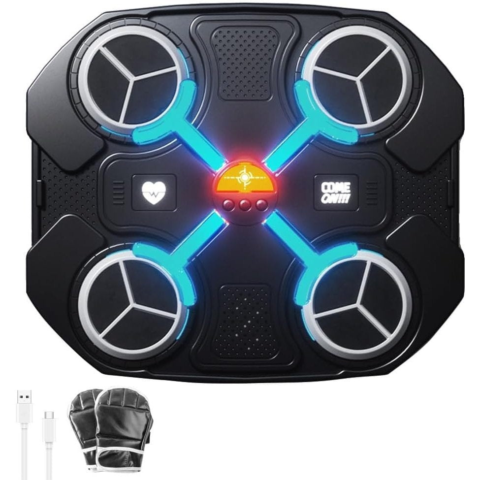 Musical Boxing Target with Bluetooth Music, LED Beat Effects, 3 Training Speeds, USB Rechargeable