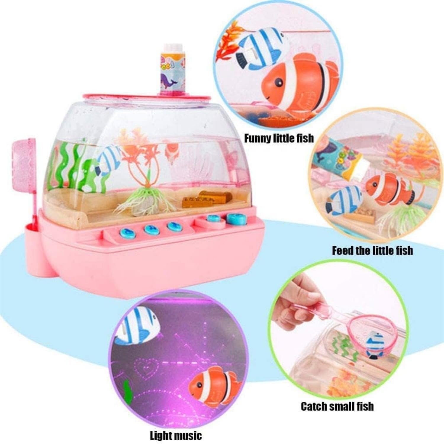 Musical Fish Tank with Colorful Lights, Plays Music, Stories & Poems, Safe for Ages 3+