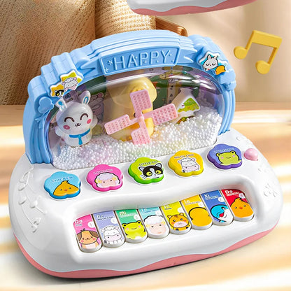 Musical Instrument Toys with Animal Sounds, LED Lights, Whack-a-Mole Game & Snowflake Design, Safe for Ages 1+