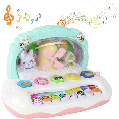 Musical Instrument Toys with Animal Sounds, LED Lights, Whack-a-Mole Game & Snowflake Design, Safe for Ages 1+