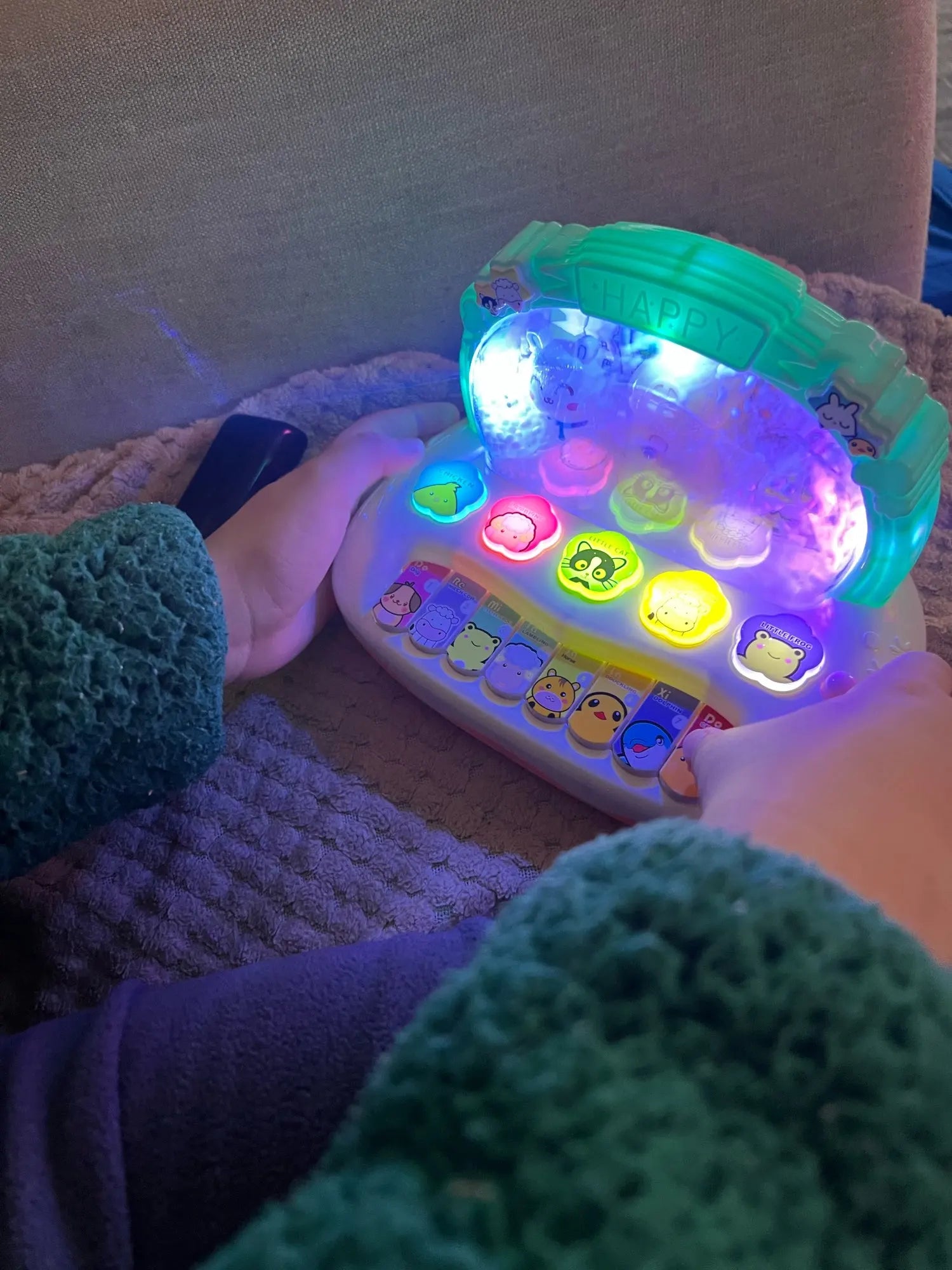 Musical Instrument Toys with Animal Sounds, LED Lights, Whack-a-Mole Game & Snowflake Design, Safe for Ages 1+