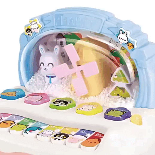 Musical Instrument Toys with Animal Sounds, LED Lights, Whack-a-Mole Game & Snowflake Design, Safe for Ages 1+