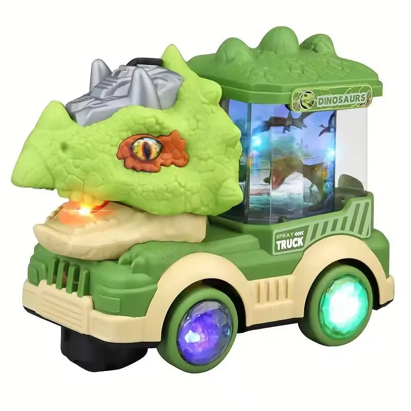 Musical Light-up Dinosaur Toy with Spray Mist, LED Colorful Lights, Obstacle Avoidance, Safe for Ages 3+