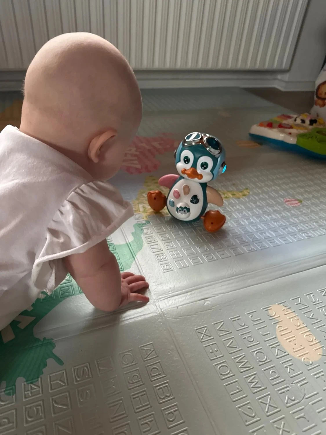 Musical Penguin Toy with Multiple Play Modes to Develop Crawling for Babies 3+ Months