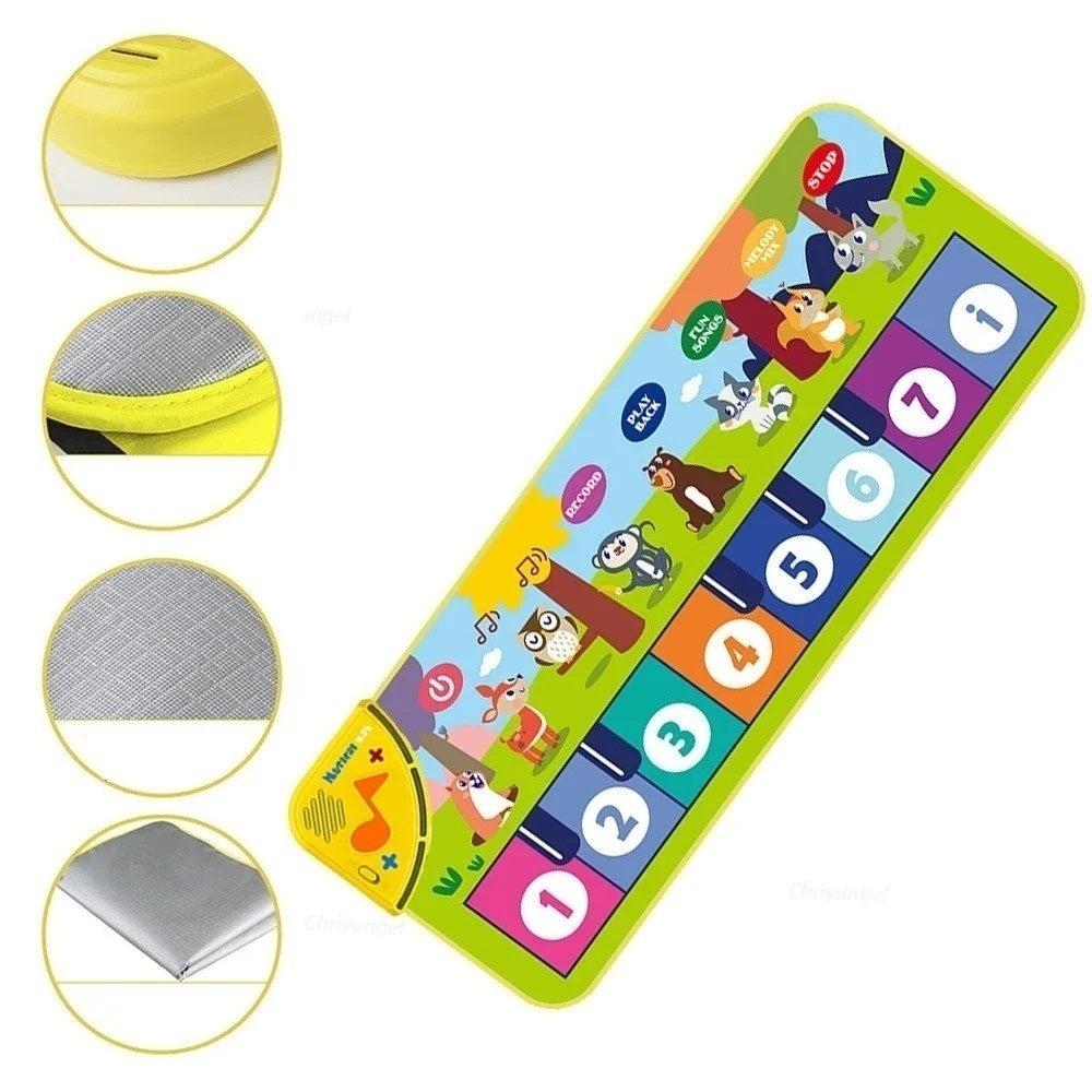 Musical Piano Mat Toy with Non-Slip Surface, Lively Melodies, Supports Cognitive Development, Safe for Ages 3+
