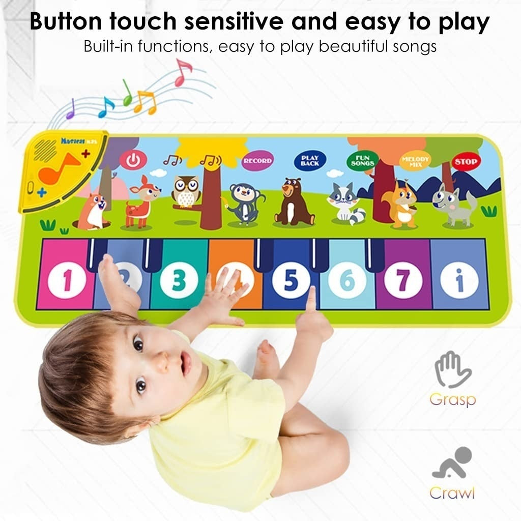 Musical Piano Mat Toy with Non-Slip Surface, Lively Melodies, Supports Cognitive Development, Safe for Ages 3+