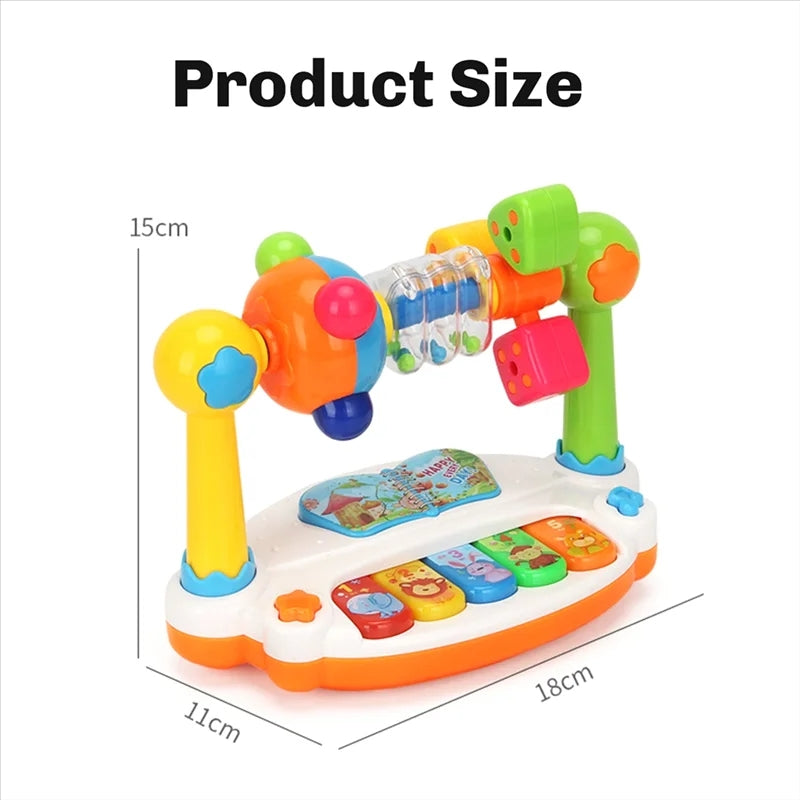 Musical Piano Toy for Kids With Colorful Lights, Rotating Motion, 4 Music Modes, Safe for Ages 3+