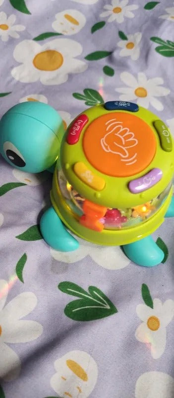 Musical Turtle Crab Toy with Colorful Lights, Rattling Mini Animals, Safe for Ages 18+ Months