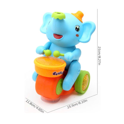 Musical Walking Elephant Drummer Toy with LED Lights and Floating Ball, Safe for Babies 3+ Months