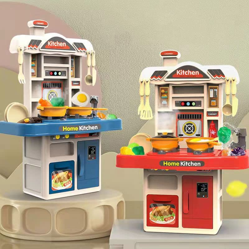 My First Kitchen Set Kitchen Playset Role Playing Game with Light and Sound Realistic Press Water Faucet & Kitchenware Gift for Kids