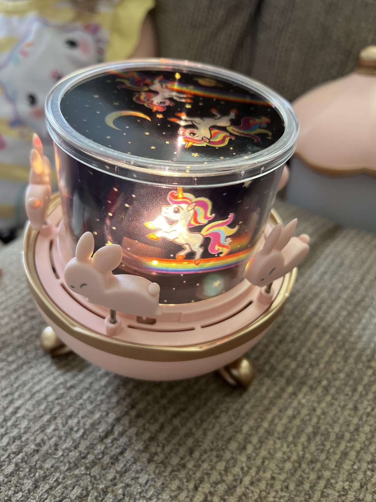 Night Light Projector with Rotating Scenes, 12 Projection Films, 360° Silent Rotation