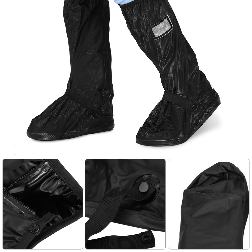 Non-Slip Waterproof Boot Covers - Waterproof Rain Boot Shoe Cover with Reflector, Reusable Motorcycle Boots Cover