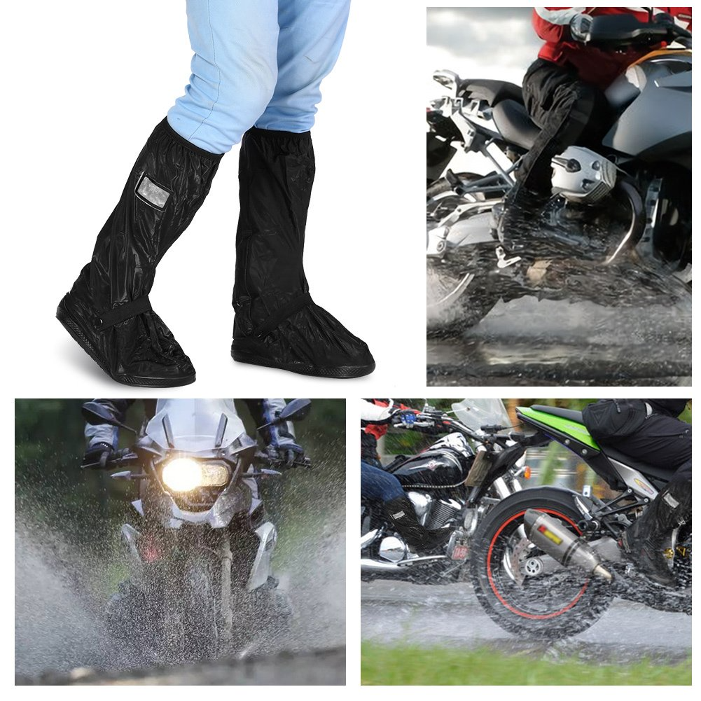Non-Slip Waterproof Boot Covers - Waterproof Rain Boot Shoe Cover with Reflector, Reusable Motorcycle Boots Cover